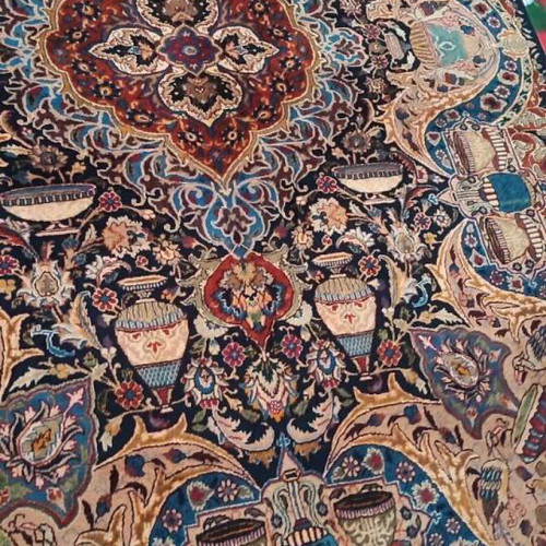 Persian Kashmar Rug Zirhaki Design like new, 5-6m2 wool
