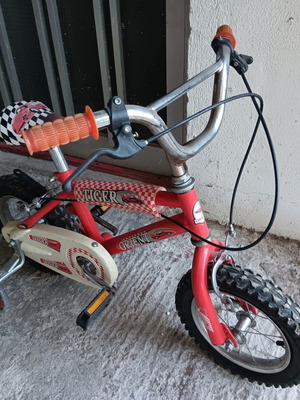 Παιδικό ποδήλατο BMX κόκκινο με βοηθητικές ρόδες, αγόρι 6 έως 11 ετών