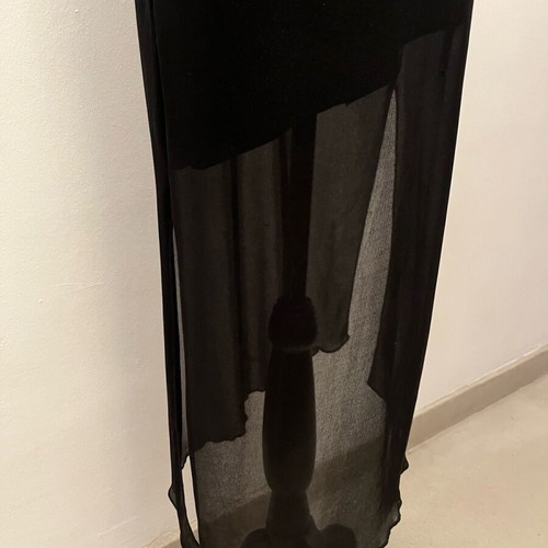 Elastic black dress with straps like new, subtle glitter