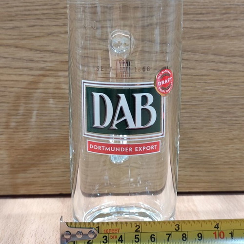 DAB Dortmunder Beer Set of Two Promotional Glass Mugs 0.4l Like New