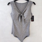 Forebelle Grey Bodysuit with Tie One Size New