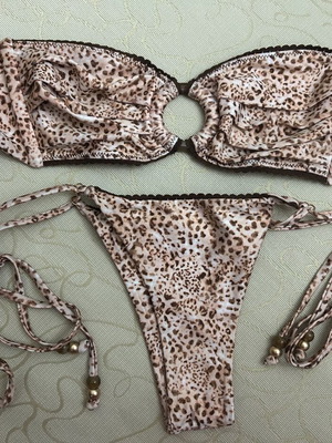 Kulani Kinis leopard μπικίνι σαν καινούργιο, μέγεθος S, μπεζ και καφέ