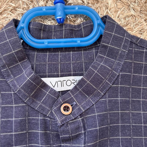 Vittorio Mao shirt used, blue checkered, size M