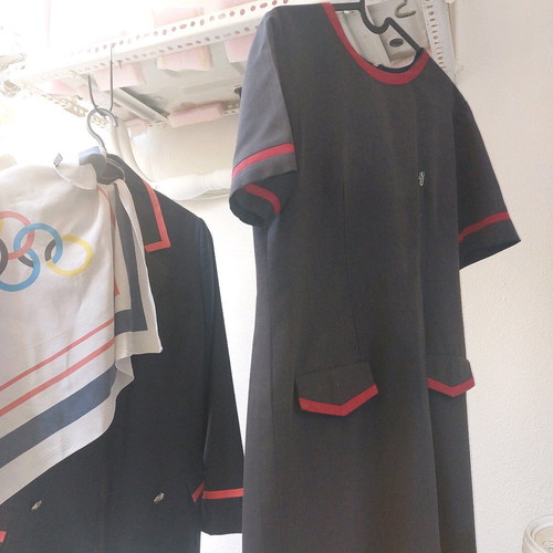 Olympic Airways flight attendant uniform ArtistI ItalianI like new with Tseklenis scarf