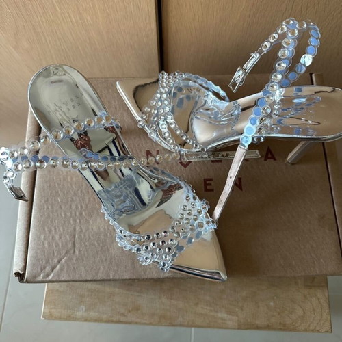 Silver sandals like new, size 38, platform style