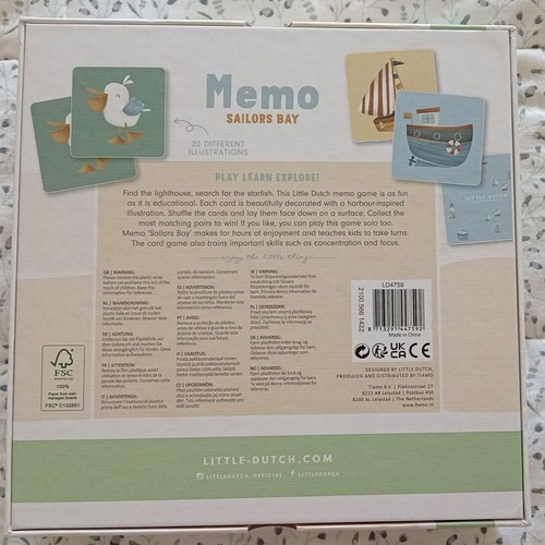 Little Dutch Memo Sailors Bay memory game like new