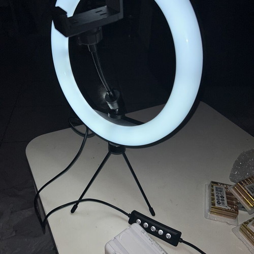 Rgb LED Ring Light with Phone Holder and Tripod like new