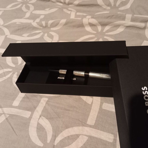 Hugo Boss silver pen new collectible with case and authenticity card