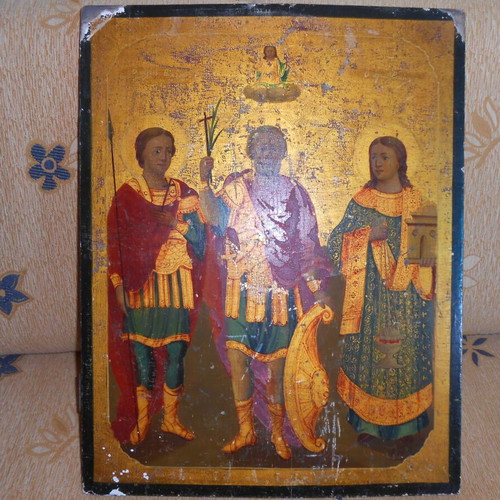 Rare 19th century religious icon used with authenticity certificate