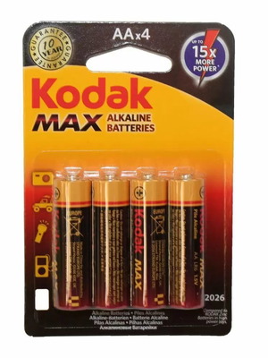 Kodak alkaline AA (LR6) batteries pack of 4 new