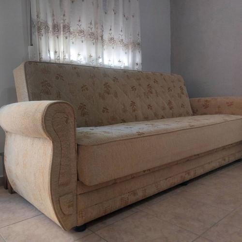 Vintage Efsane sofa bed with springs and storage, like new