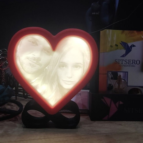 Personalized Heart-Shaped Lithophane Lamp made to order
