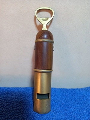 Whistle Bottle Opener vintage, used, brass, made in Italy