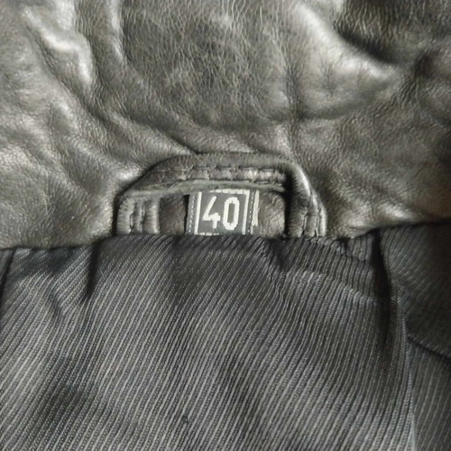 Vintage black leather biker jacket unisex, like new, size L