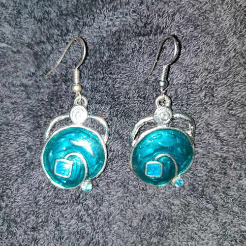 Blue earrings new, steel