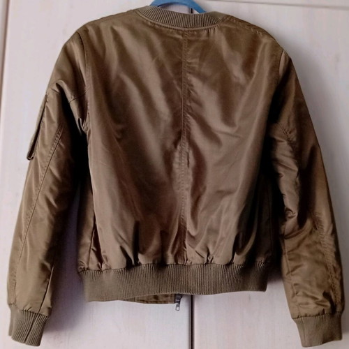 Bomber khaki women's jacket Subdued like new size M with orange lining