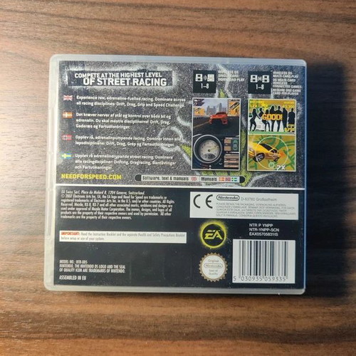 Need for Speed Pro Street Nintendo DS game used, with box and manual
