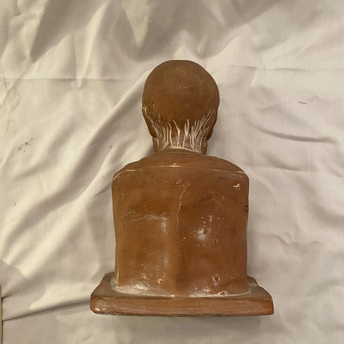 Hippocrates statue used, terracotta hand-pressed sculpture