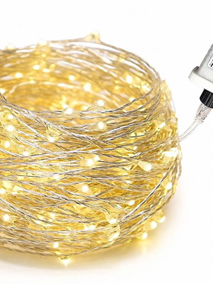Gresonic LED φωτεινή γιρλάντα 200 LED, 20 μ., θερμό λευκό, 8 λειτουργίες σαν καινούργιο