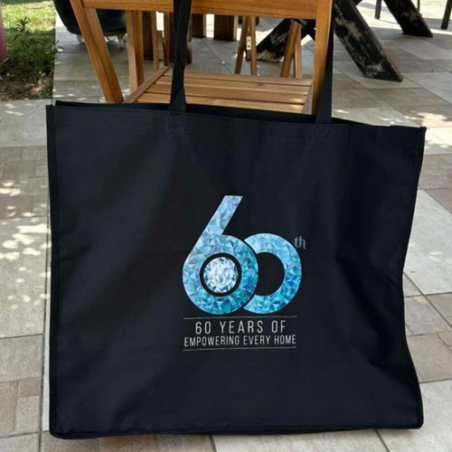Tupperware 60 Years Anniversary Tote Bag Large Fabric with Hard Bottom