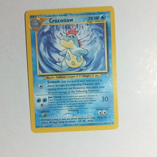 Pokemon card Croconaw Neo Genesis 31/111 like new