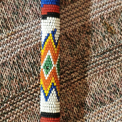 Handmade African beaded stick like new, Zulu beaded stick