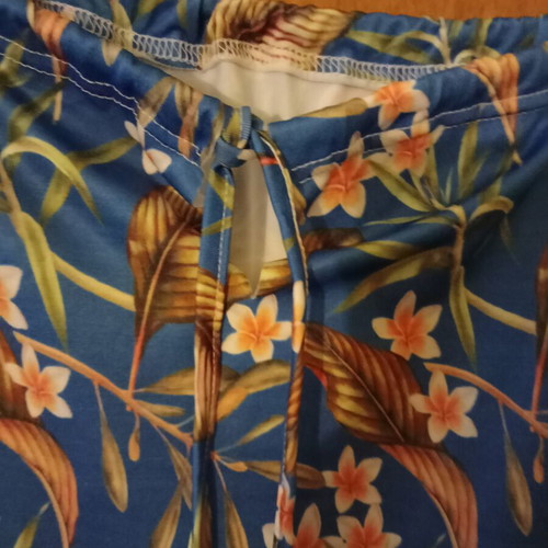 Summer Mini Dress with Blue Floral Print, New, One Size
