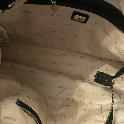 Guess shoulder bag, black, spacious for office and university