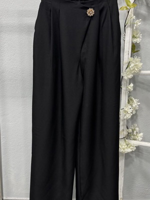Pantelona new, fabric black, one size with elastic waist