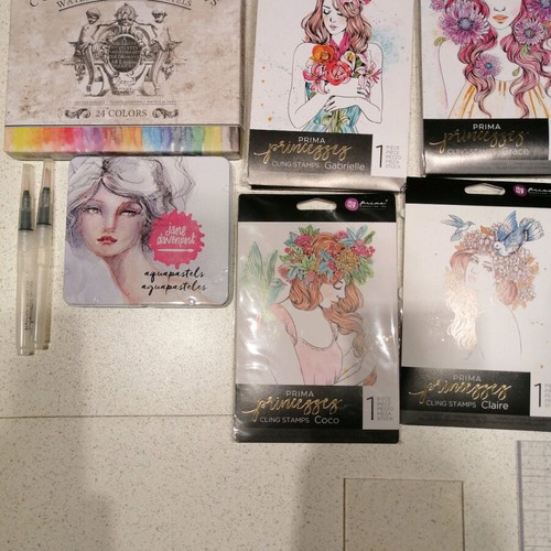 Stamp, stensil and paint set used