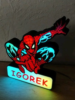 Custom Super Hero LED Lamp with Name for Kids' Room