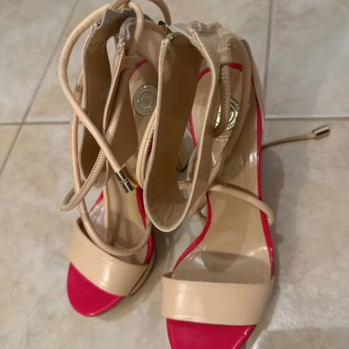 Elisabetta Franchi beige platform sandals like new, size 38