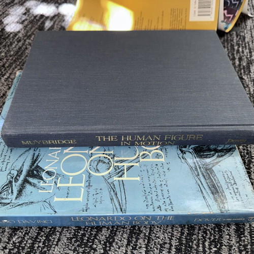 Leonardo da Vinci On the Human Body & Eadweard Muybridge The Human Figure in Motion books