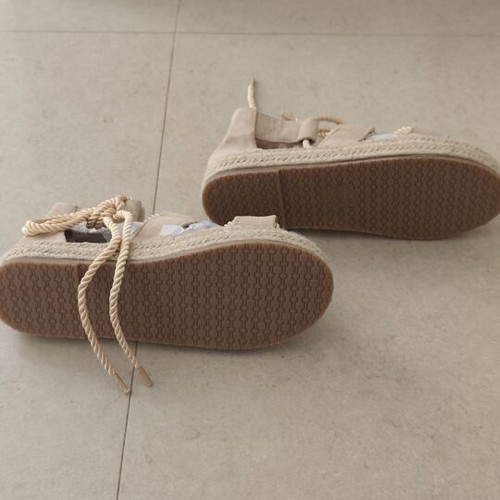 Women's Espadrille Sandals Taupe with Jute Sole and Gladiator Style