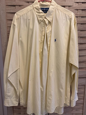 Ralph Lauren shirt used, cotton, size XL, pastel yellow