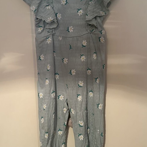 Zara jumpsuit with floral print, turquoise, size 104 cm