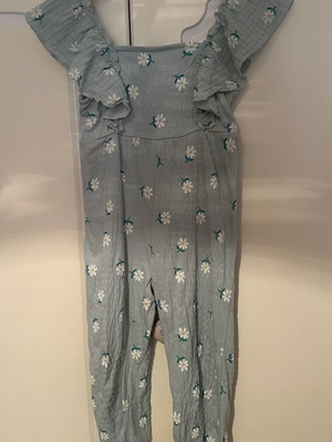 Zara jumpsuit with floral print, turquoise, size 104 cm
