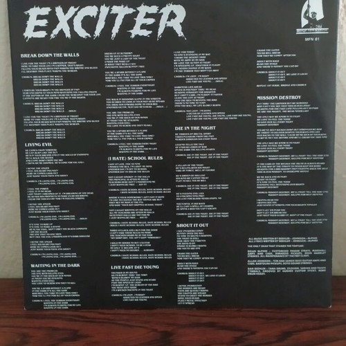 Exciter Unveiling The Wicked vinyl used, metal