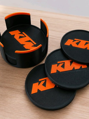 KTM σουβέρ σετ σαν καινούργιο με βάση, μαύρο-πορτοκαλί