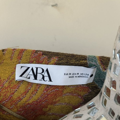 Zara Limited Edition Wool Blend Floral Jacquard Coat like new