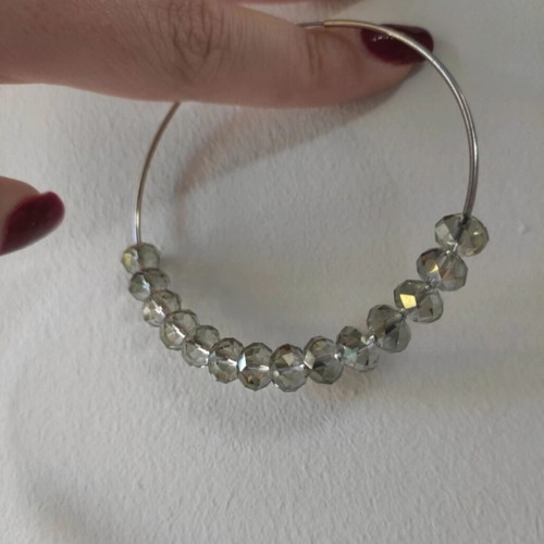 Accessorize Light Gold Hoop Earrings with Beads Like New