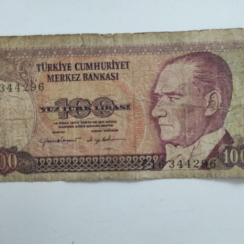 100 Turkish lira used, pack of 2, 1970
