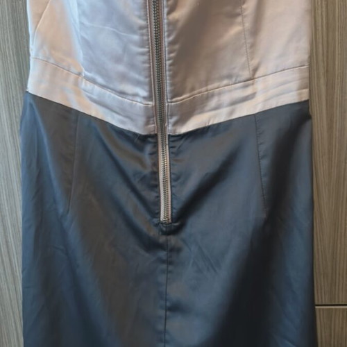 Lipsy London Strapless Dress Like New, Grey and Beige, Size S