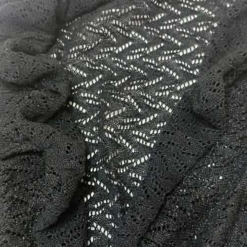 Black knitted bolero one size with metallic details, like new
