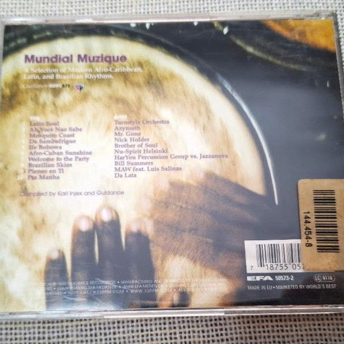 Mundial Muzique CD, modern Afro-Caribbean Latin Brazilian rhythms