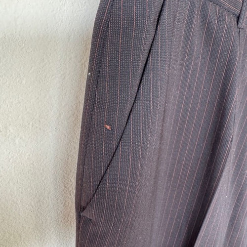 Lisa Dean wool pants M/L like new, grey-brown with stripes