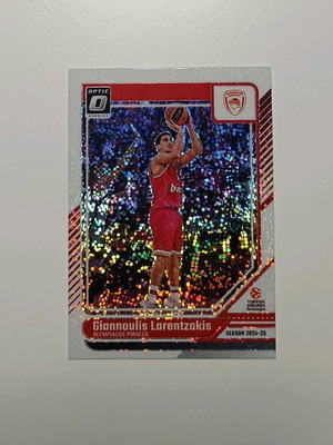 Larentzakis Olympiakos white sparkle card like new, Panini Euroleague 2024-2025