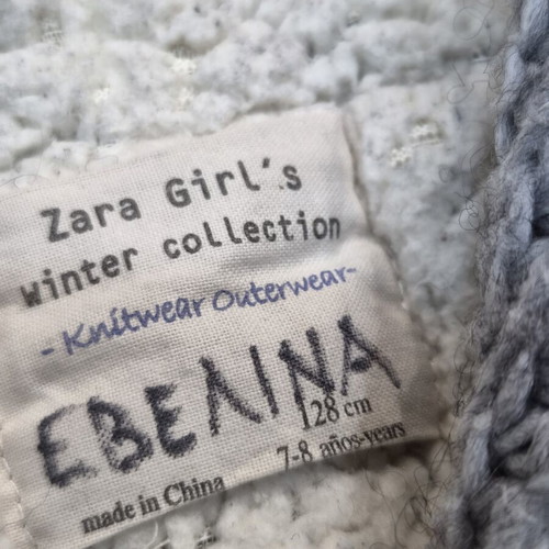 Zara knitted cardigan girls 7-8 years grey used