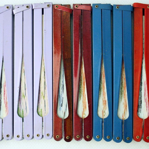 Vintage Peacock Fans pack of 12 with metal handle, new