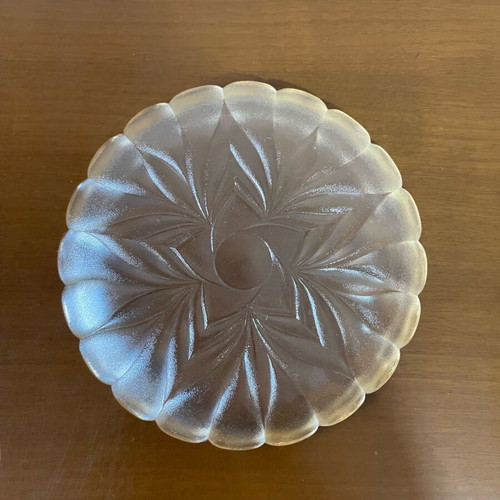 Vintage glass dessert plates used, set of 6, 15 cm diameter